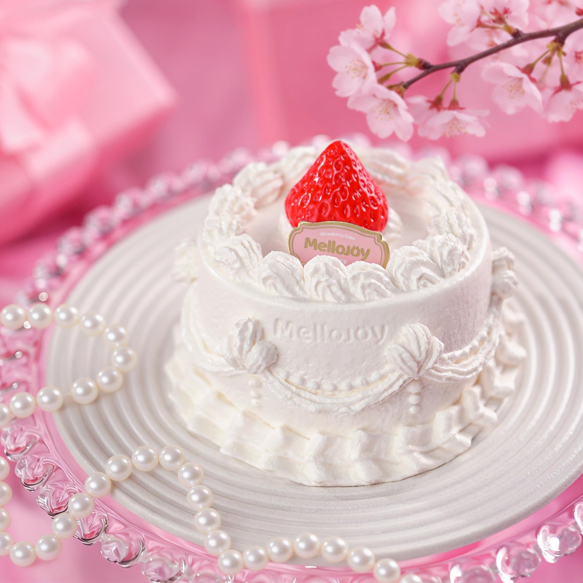 Mellojoy -ムースクリーム - メロジョイいちごショートケーキホール【Z048-10】【 ブラインドボックスのおもちゃ】